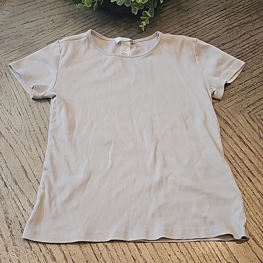 Ribbed short sleeve t shirt H&M size S